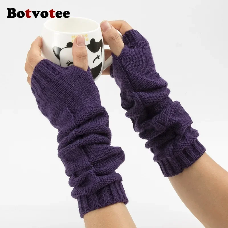 Botvotee Y2k Chunky Knit Arm W - Fingerless Glove Knit recension och pris